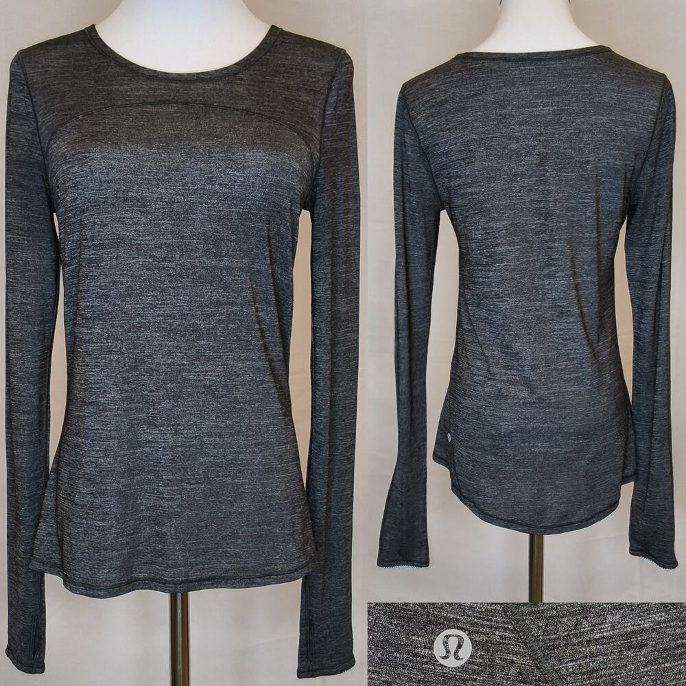 Lululemon Swiftly Tech Long Sleeve Shirt Women's M Dark Gray Waist Length #W5642